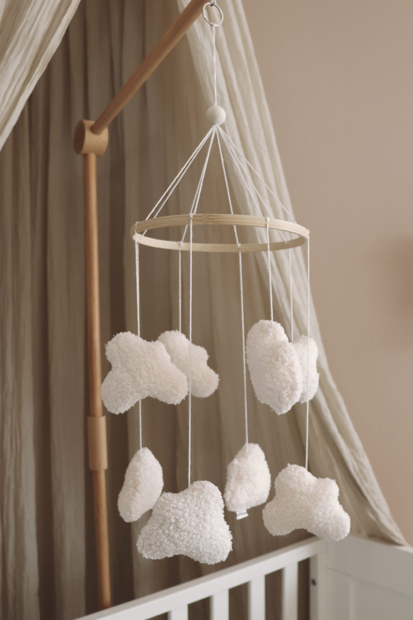 Handmade Boucle clouds white