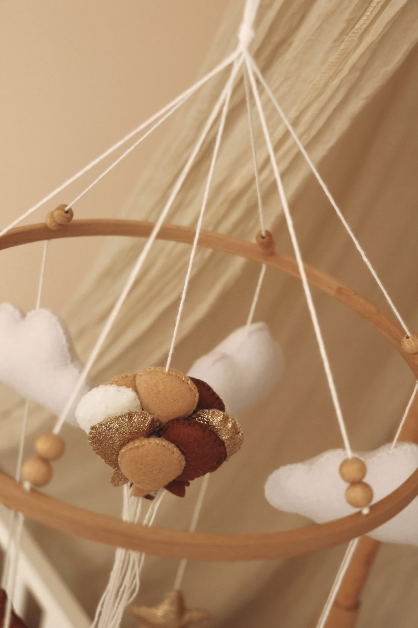 Handmade Bunny baby mobile bordeaux