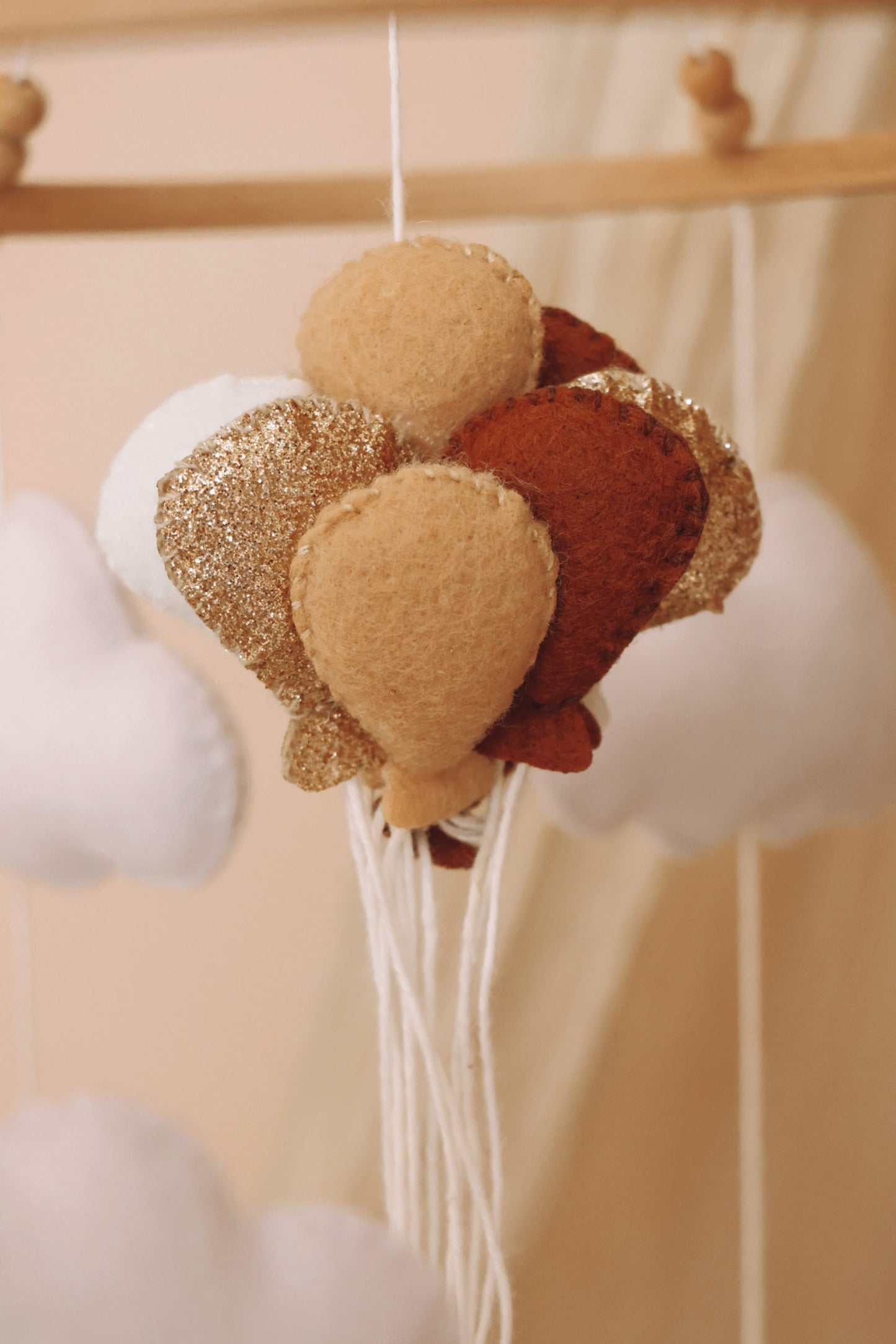 Handmade Bunny baby mobile bordeaux