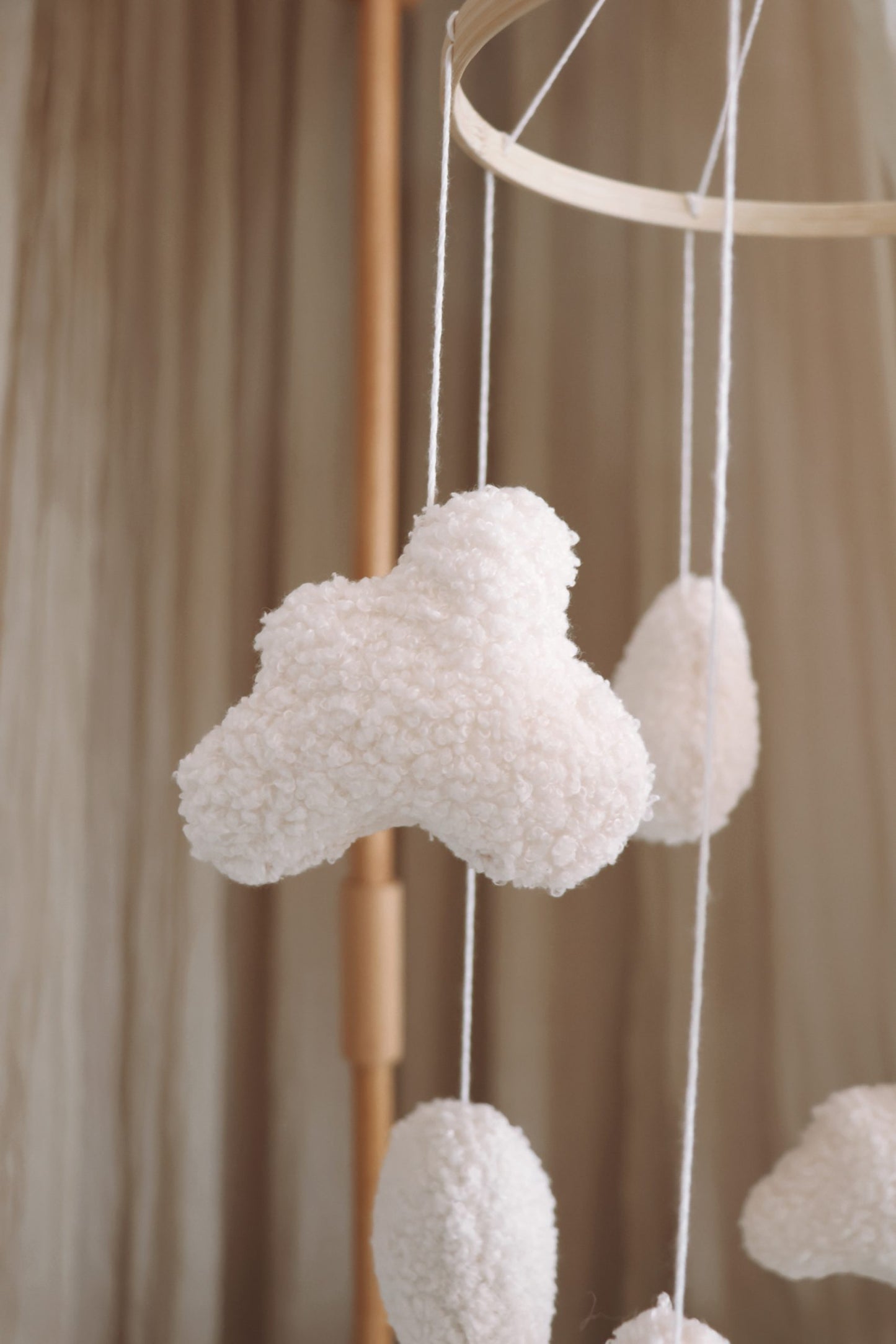 Handmade Boucle clouds white
