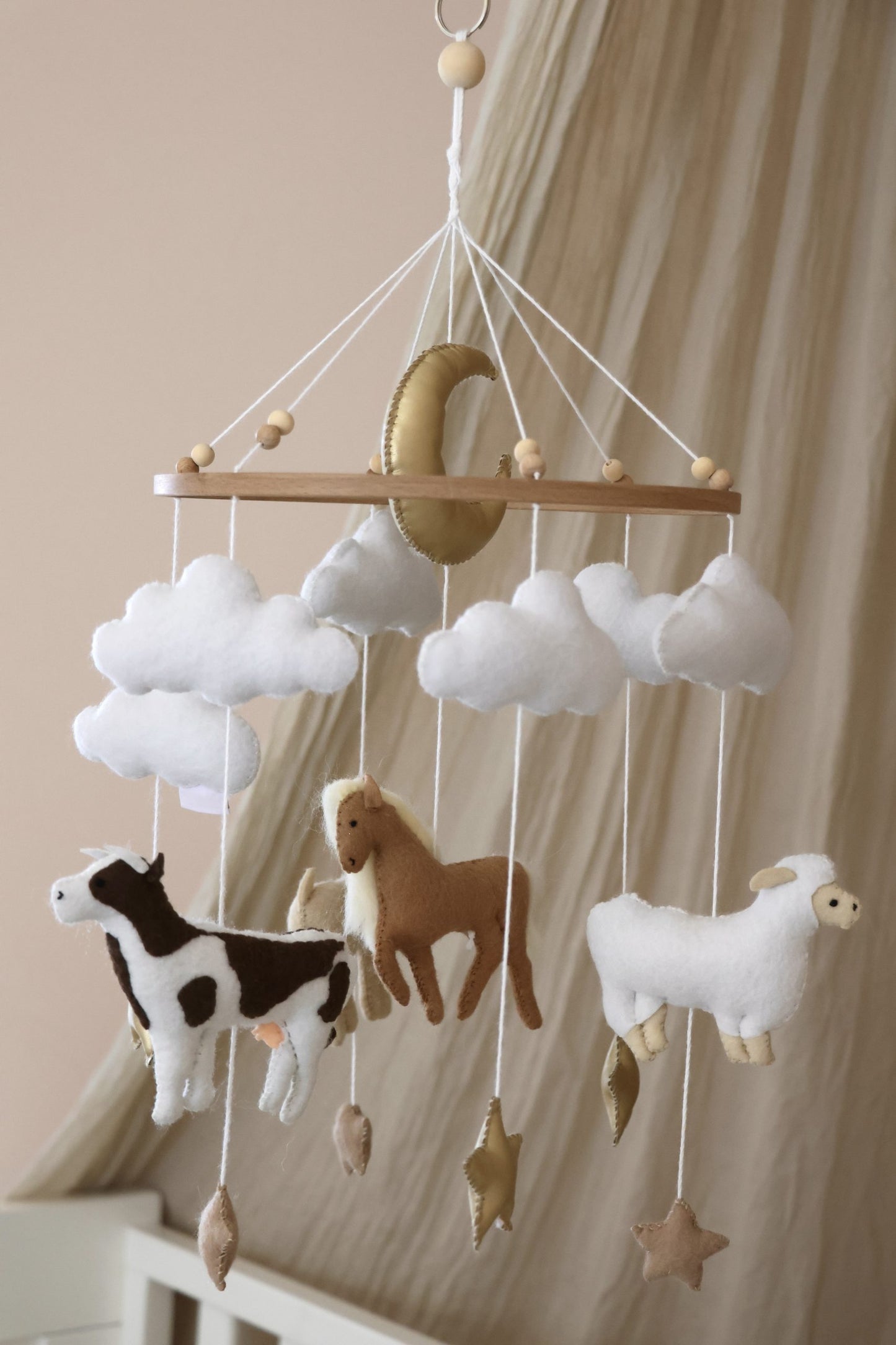 Handmade Cattle babymobile