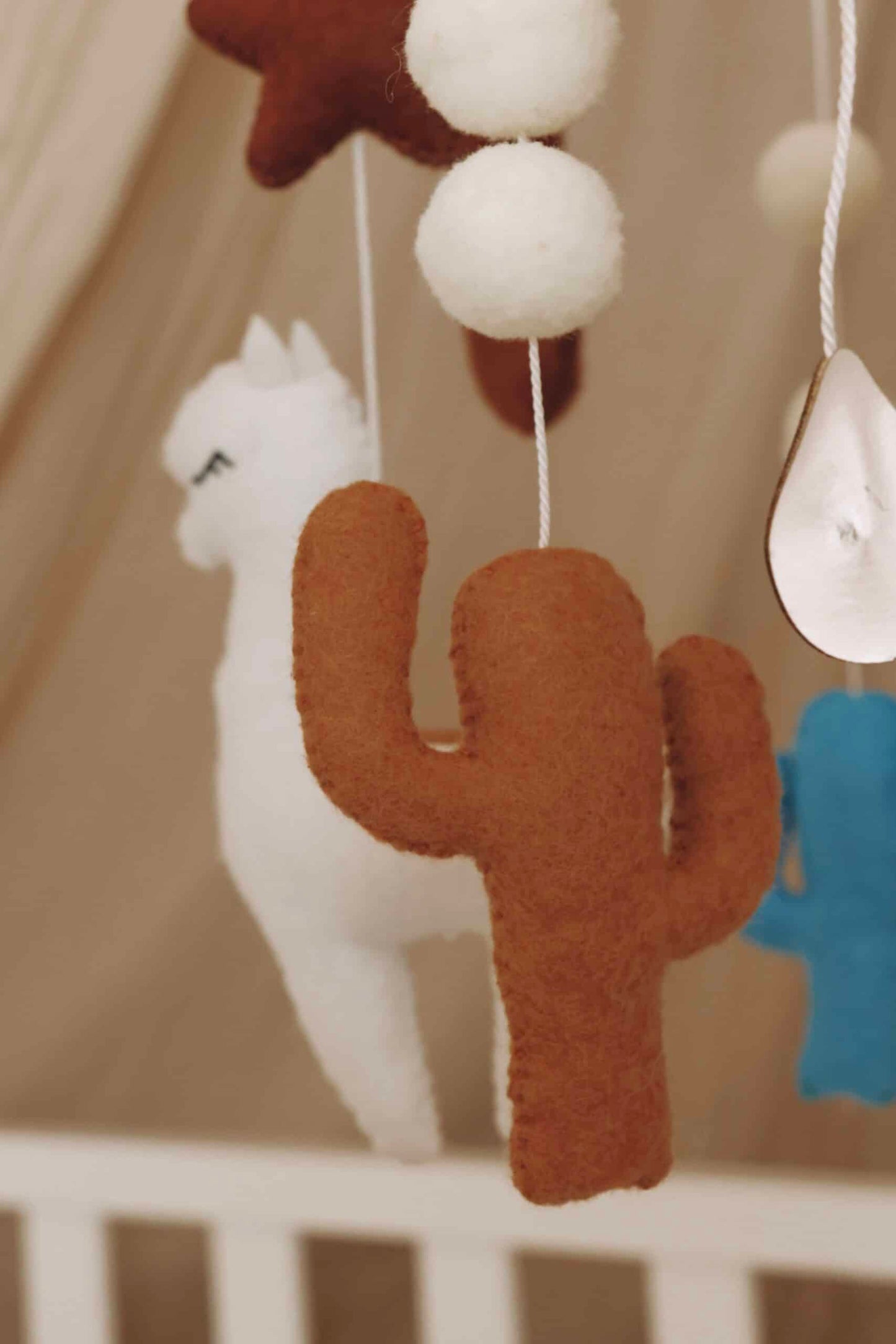Handmade Lama baby mobile