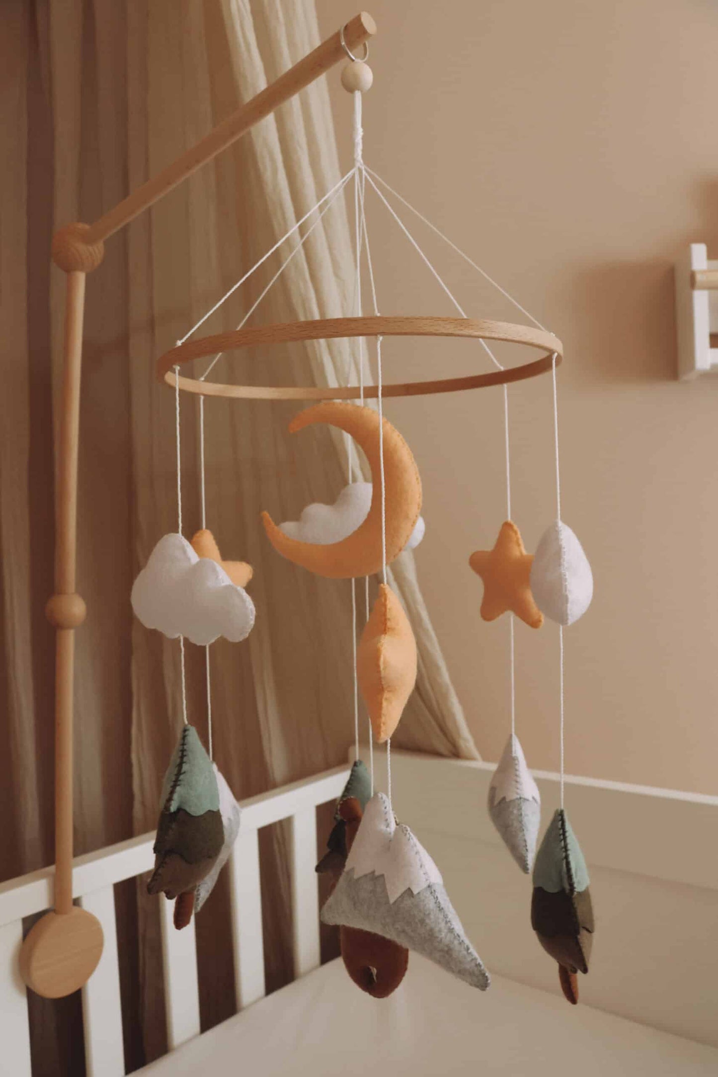 Handmade Brown Bear baby mobile