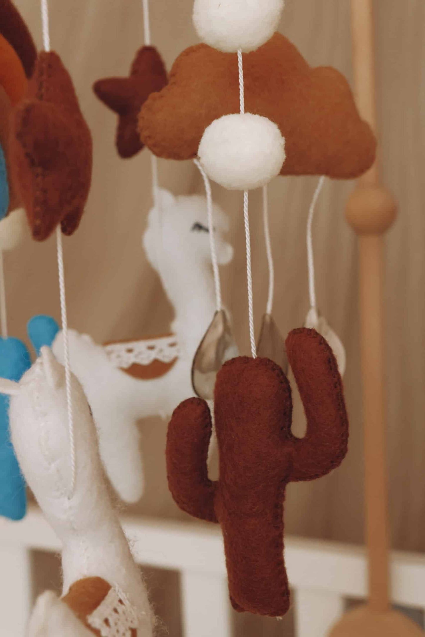 Handmade Lama baby mobile