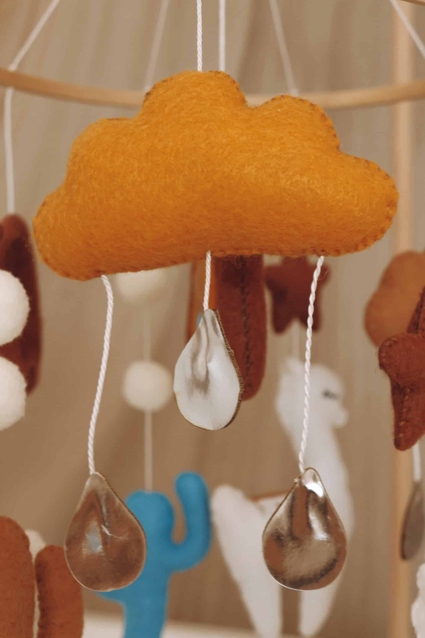 Handmade Lama baby mobile