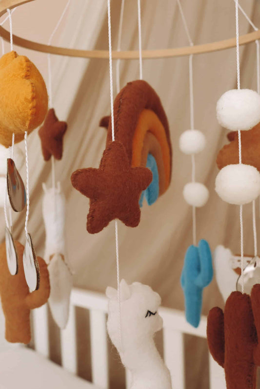 Handmade Lama baby mobile