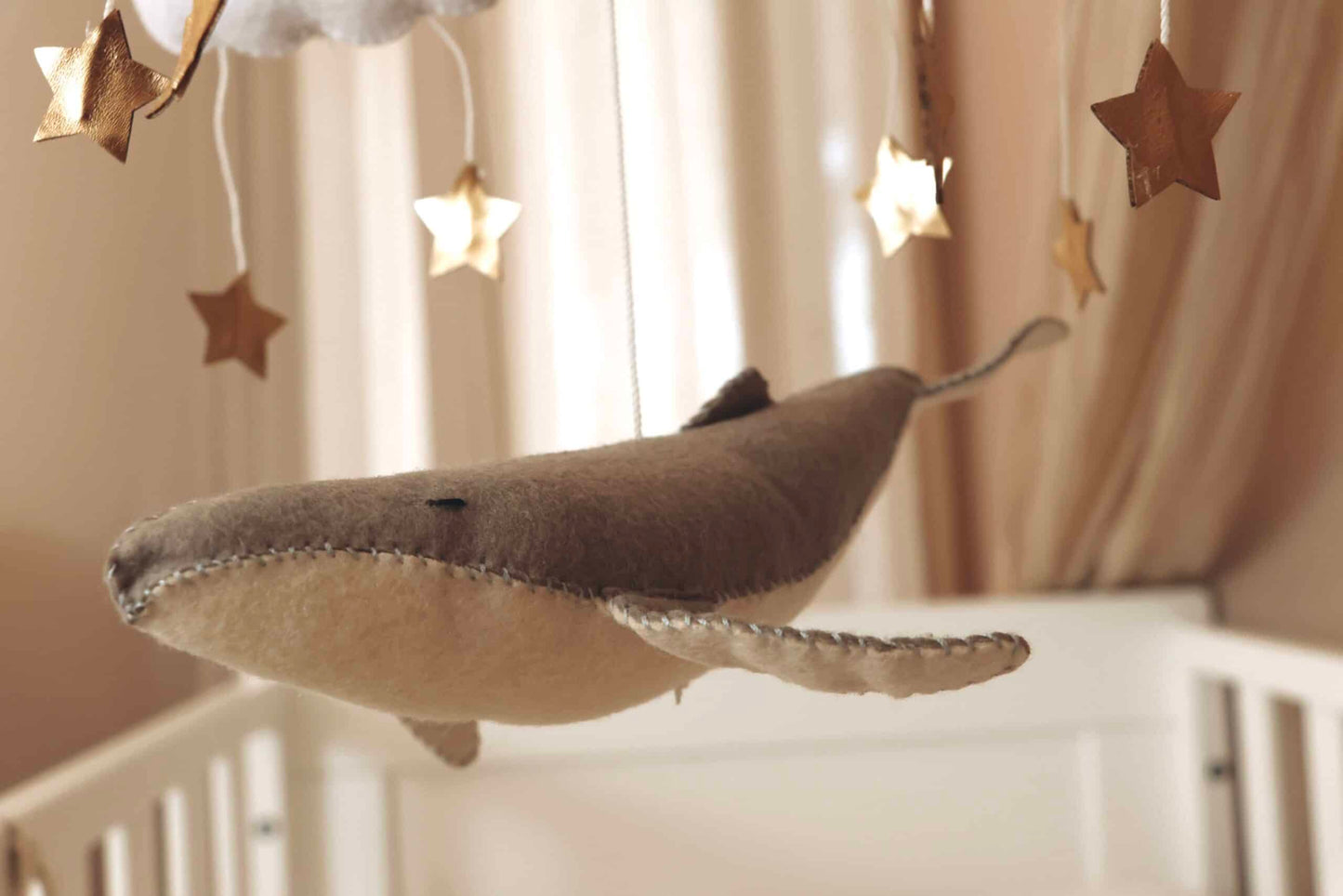 Handmade Whale & Balloons baby mobile