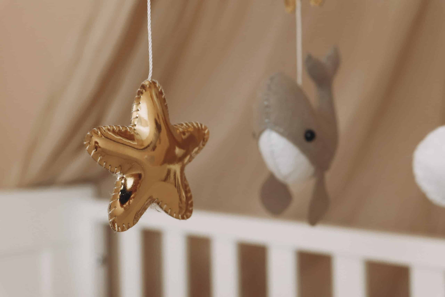 Handmade Little Whales baby mobile