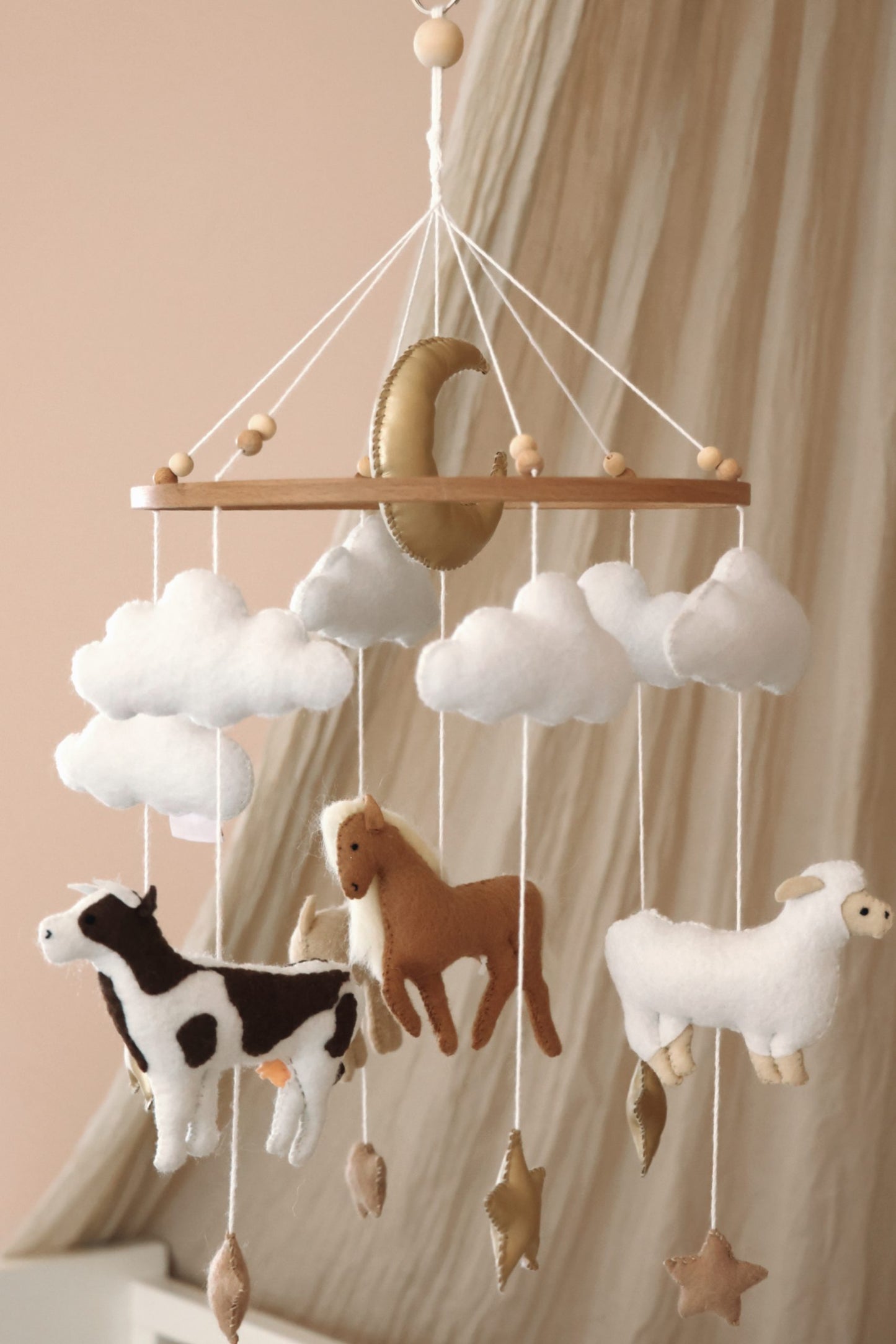 Handmade Cattle babymobile