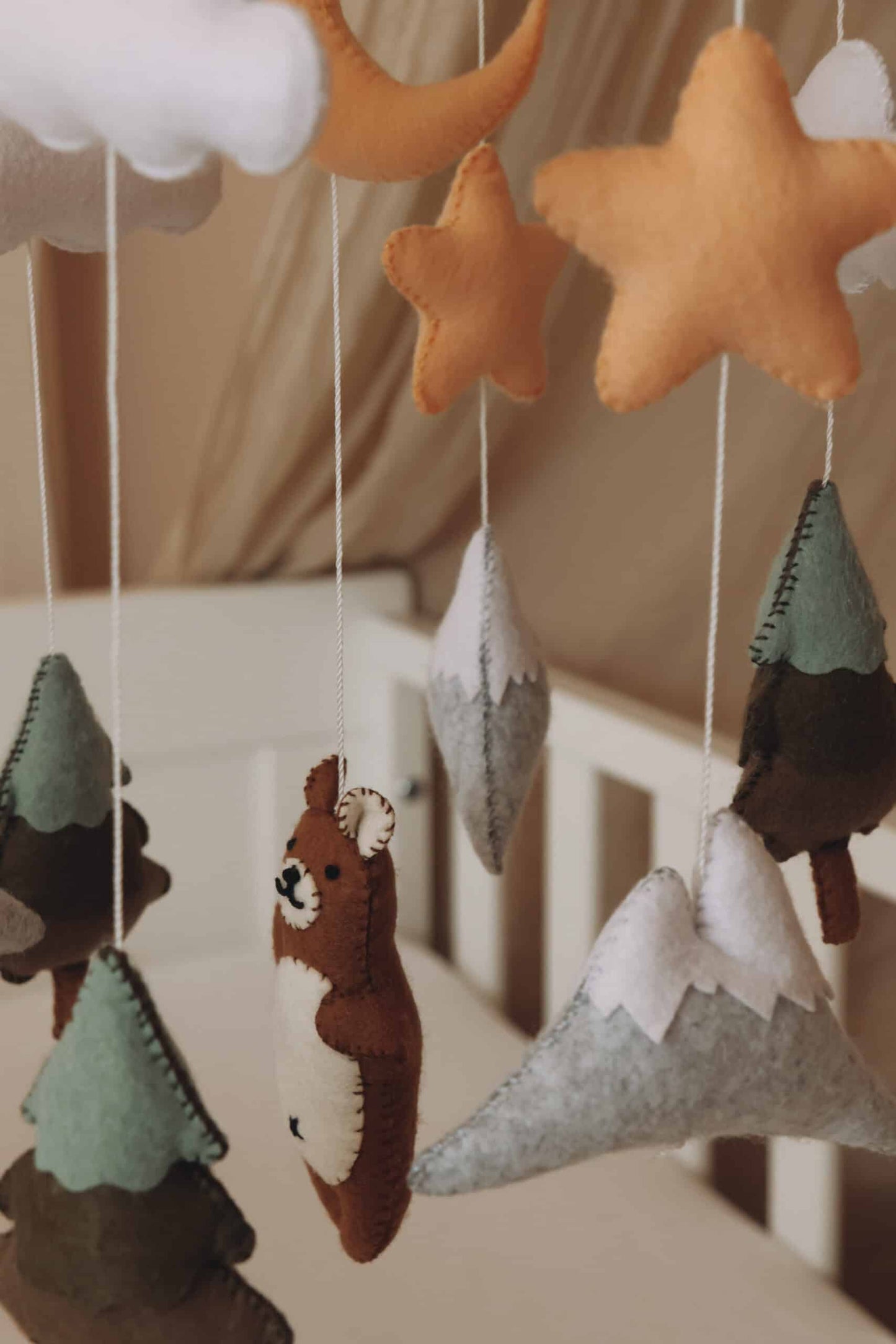 Handmade Brown Bear baby mobile