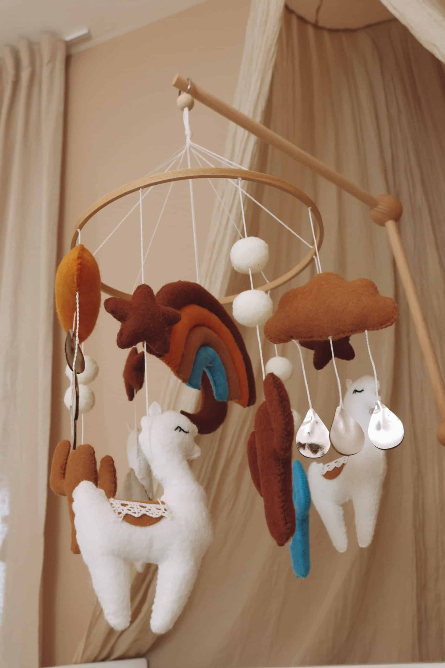 Handmade Lama baby mobile