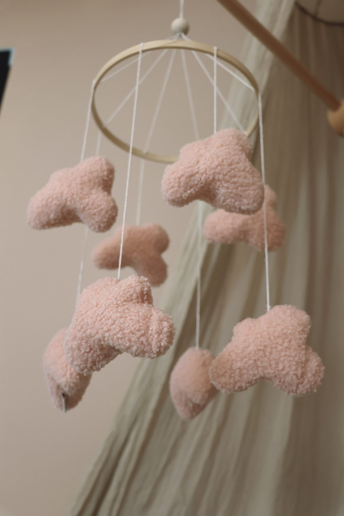 Handmade Boucle clouds pink