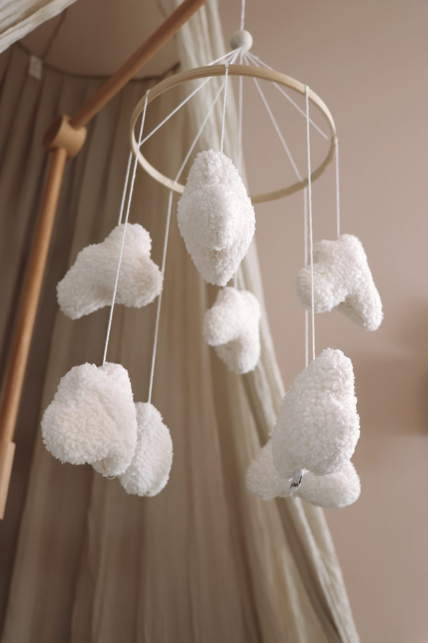 Handmade Boucle clouds white
