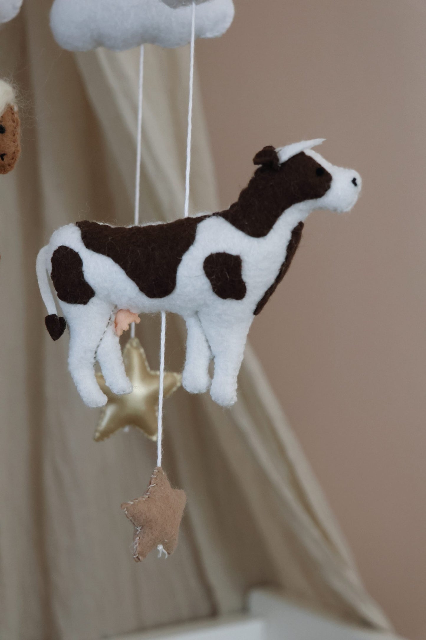 Handmade Cattle babymobile
