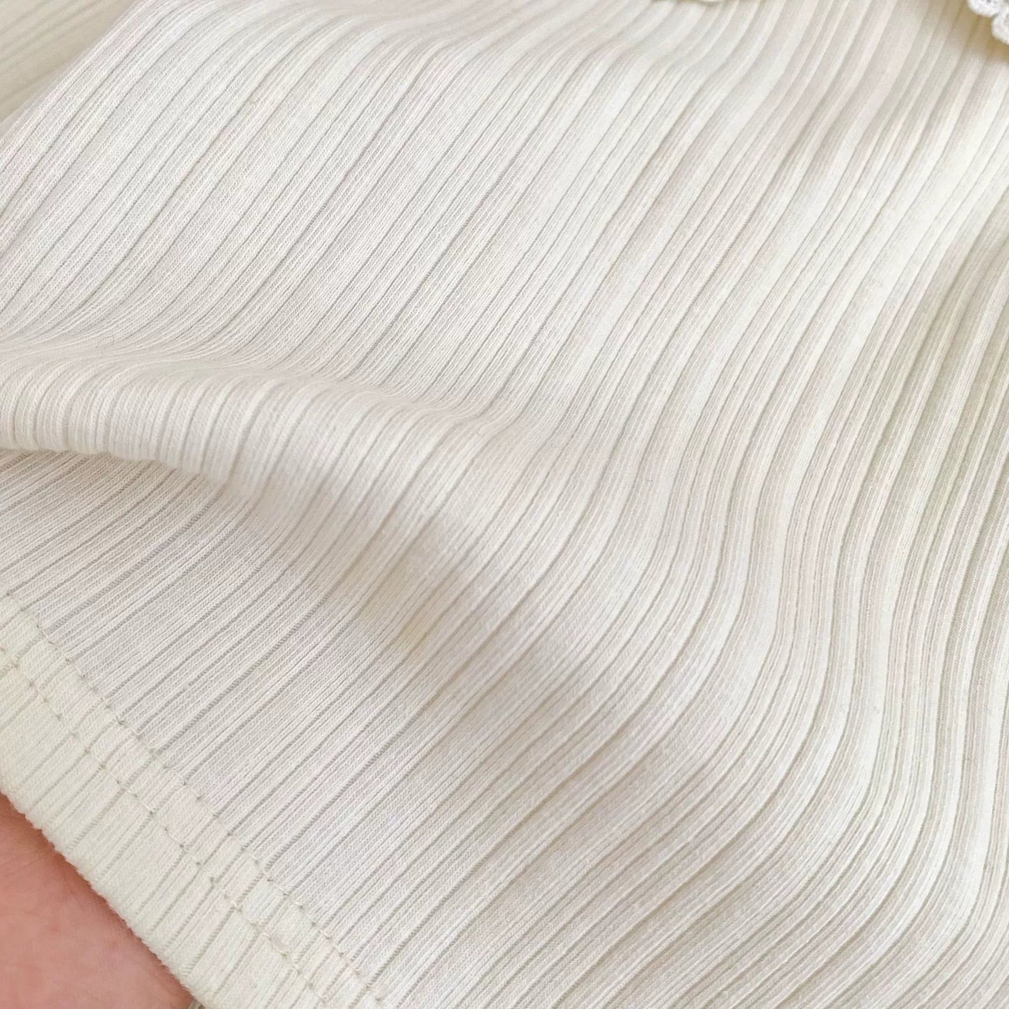 Autumn Arrival Baby Girls Solid Color Long Sleeves Striped Pattern Top