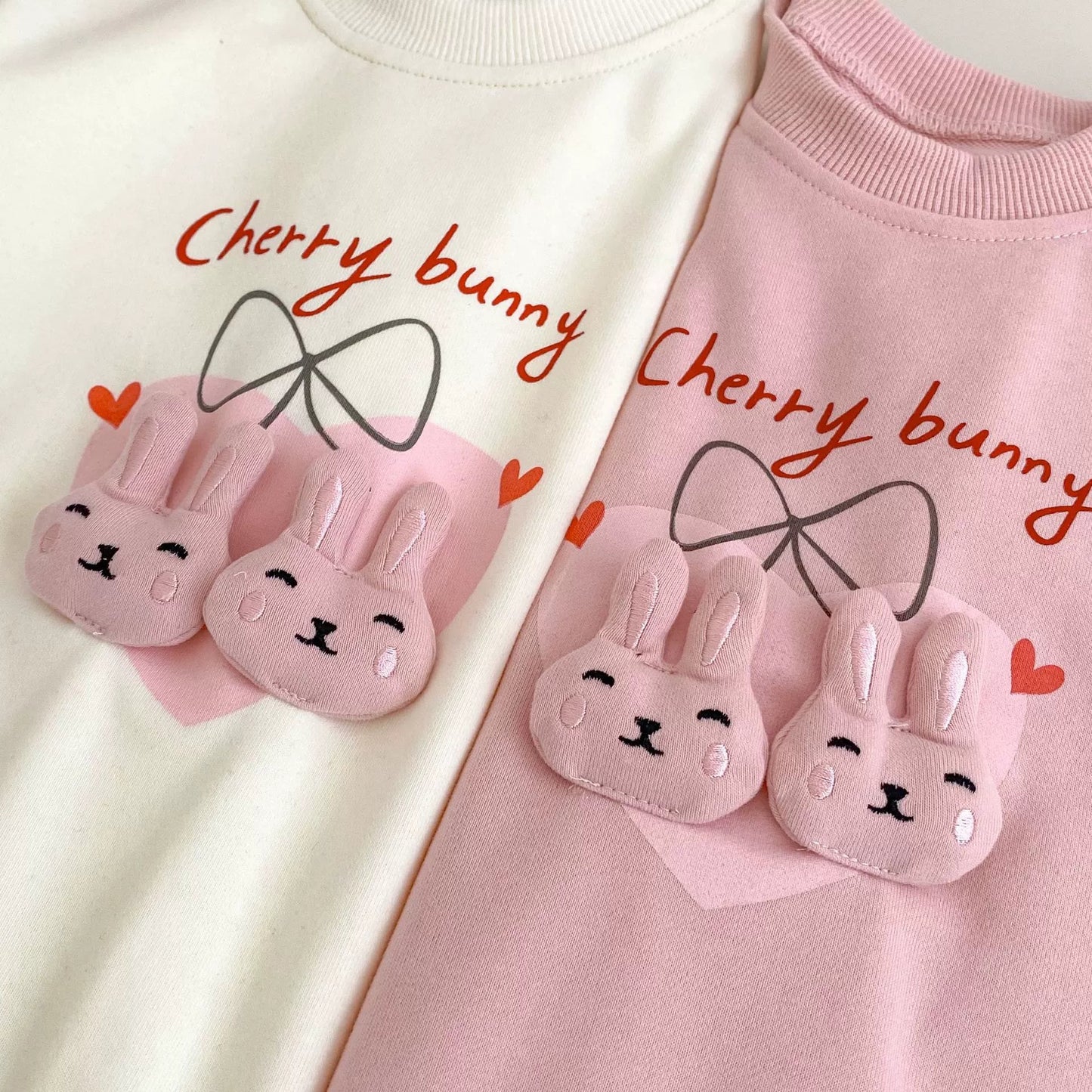 Autumn Arrival Baby Unisex Cartoon Long Sleeves Rabbits and Letters
